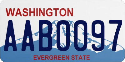 WA license plate AAB0097