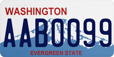 WA license plate AAB0099