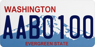 WA license plate AAB0100