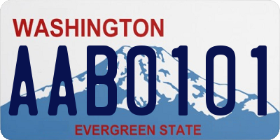 WA license plate AAB0101