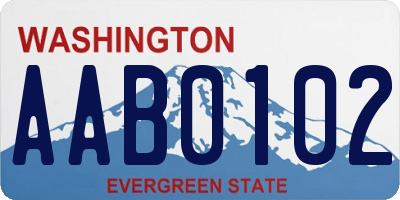 WA license plate AAB0102