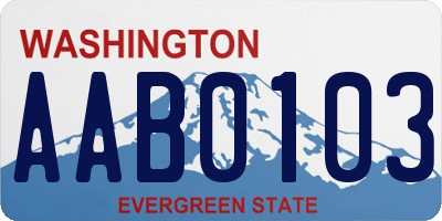 WA license plate AAB0103