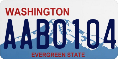 WA license plate AAB0104