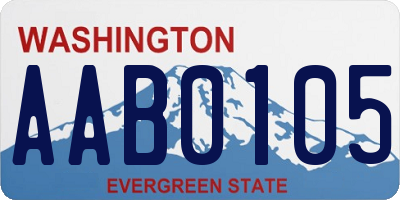 WA license plate AAB0105