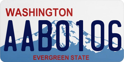 WA license plate AAB0106