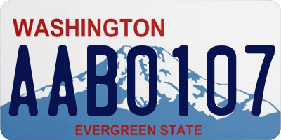 WA license plate AAB0107