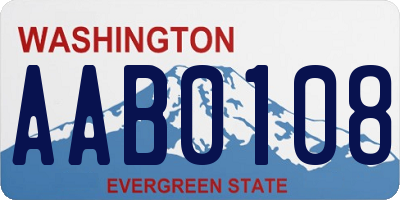 WA license plate AAB0108