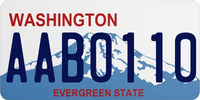 WA license plate AAB0110