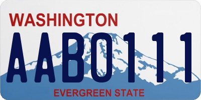 WA license plate AAB0111