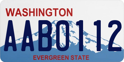 WA license plate AAB0112