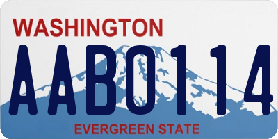 WA license plate AAB0114