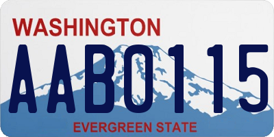 WA license plate AAB0115