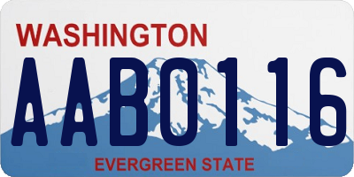 WA license plate AAB0116