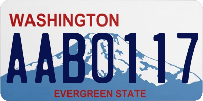 WA license plate AAB0117