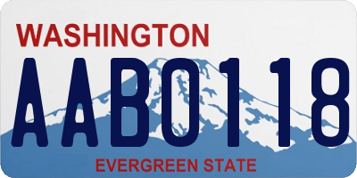 WA license plate AAB0118