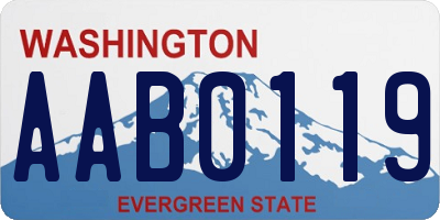 WA license plate AAB0119