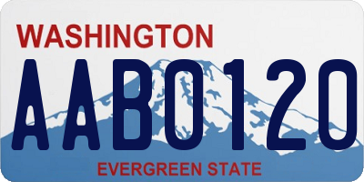 WA license plate AAB0120