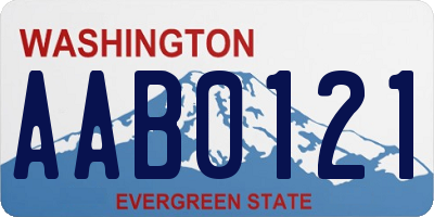 WA license plate AAB0121