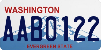 WA license plate AAB0122