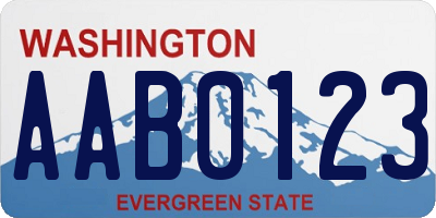 WA license plate AAB0123