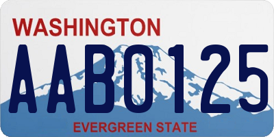 WA license plate AAB0125