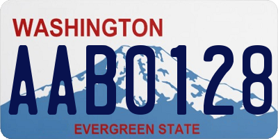 WA license plate AAB0128