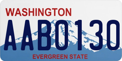 WA license plate AAB0130