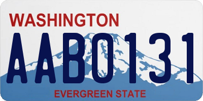 WA license plate AAB0131