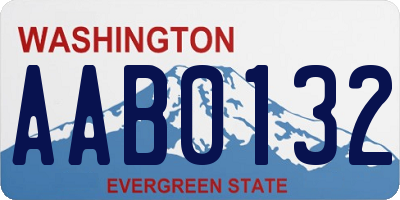 WA license plate AAB0132