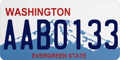 WA license plate AAB0133