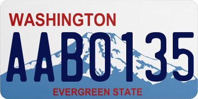 WA license plate AAB0135