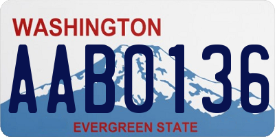 WA license plate AAB0136