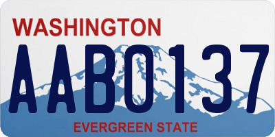 WA license plate AAB0137