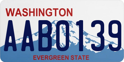 WA license plate AAB0139