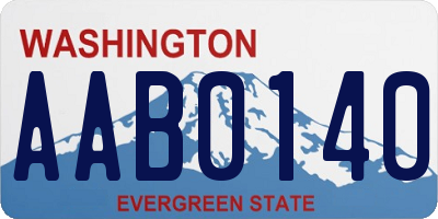 WA license plate AAB0140