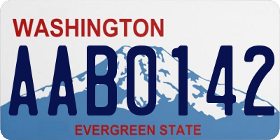 WA license plate AAB0142