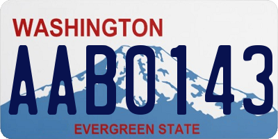 WA license plate AAB0143