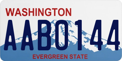 WA license plate AAB0144