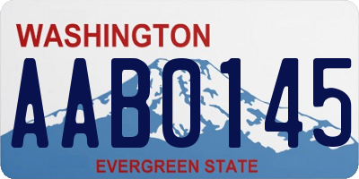 WA license plate AAB0145