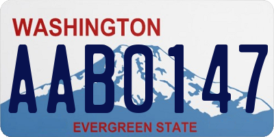 WA license plate AAB0147