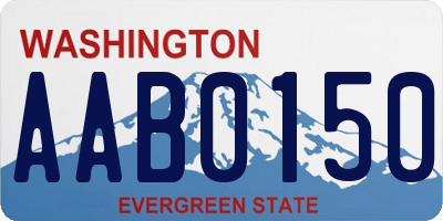 WA license plate AAB0150