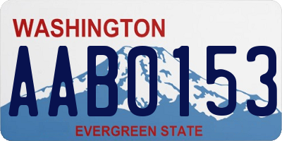 WA license plate AAB0153