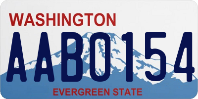 WA license plate AAB0154