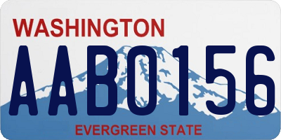 WA license plate AAB0156