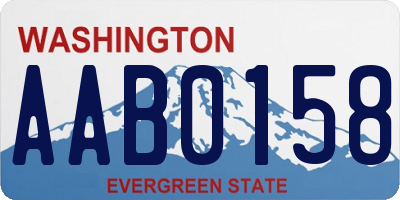 WA license plate AAB0158