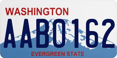 WA license plate AAB0162