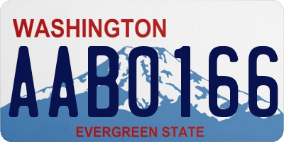 WA license plate AAB0166