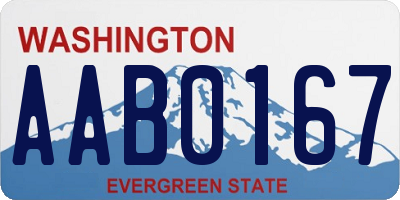 WA license plate AAB0167