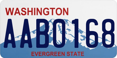 WA license plate AAB0168