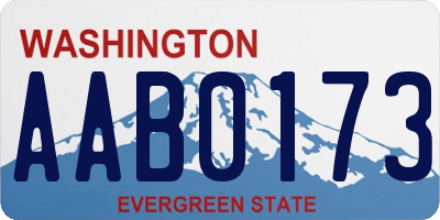 WA license plate AAB0173